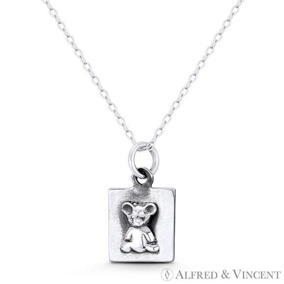 Baby Mouse / House Rat Rodent Pet Lover Charm in Oxidized .925 Sterling Silver - Picture 1 of 1